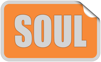 Sticker orange rund curl oben SOUL