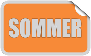 Sticker eckig orange curl oben SOMMER
