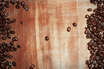coffee beans over grunge background
