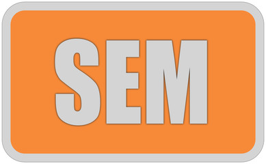 Sticker orange eckig curl oben SEM