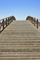 Obraz premium Wooden pedestrian bridge