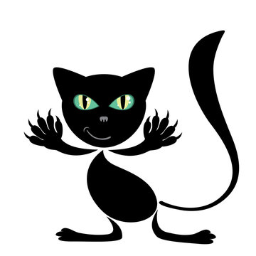 black cartoon cat
