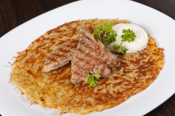 potato pancake with meat