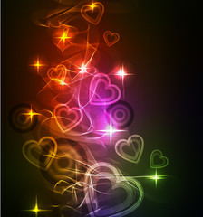 Abstract background with bright beautiful heart