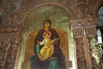 Icon in little Orthodox Chapel in Rethymno Crete