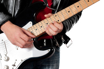 Young guy in leather jacket