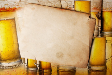 vintage background with beer