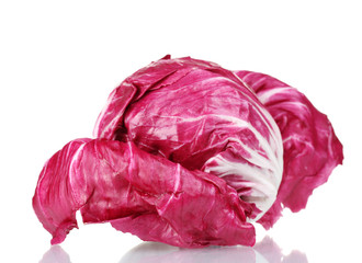 red cabbage isolated on white