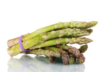 delicious fresh asparagus isolated on white