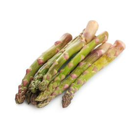 delicious fresh asparagus isolated on white