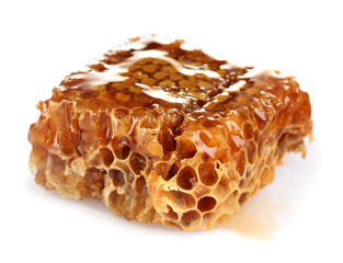 tasty honeycombs isolated on white