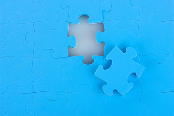 Fototapeta premium Blue puzzles closeup