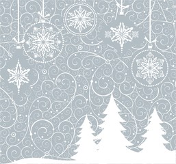 Graficzna ilustracja świąteczna - choinki