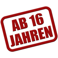 Stempel rot rel AB 16 JAHREN