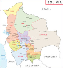 Naklejka premium Bolivien Administrativ
