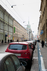 The image of a street in a center part of St. Petersburg