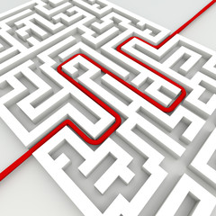 Business labyrinth success concept