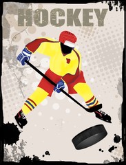 Fototapeta premium Hockey grunge poster