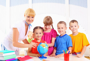 Fototapeta premium teacher and his students