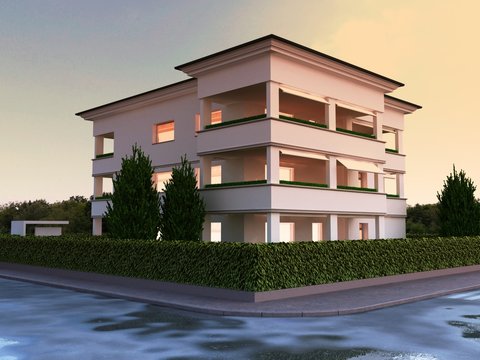 appartamento rendering 3d exterior architettura progetto