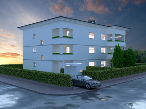 appartamento rendering 3d exterior architettura progetto