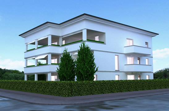 appartamento rendering 3d exterior architettura progetto