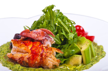 sea food plate on white background