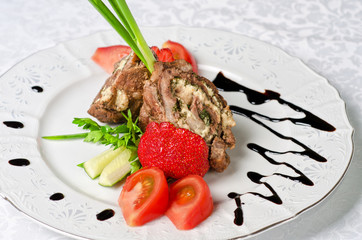 Pork rolls with vegetables