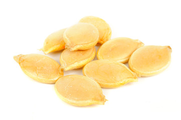 Pumpkin Seeds Close-Up Isolated on White Background