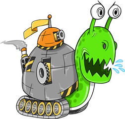 Battle Snail Tank Vector Art Illustration