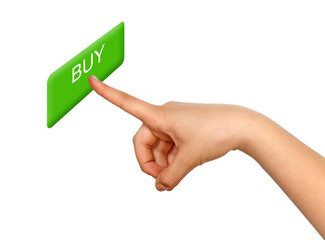 Girl pressing buy button