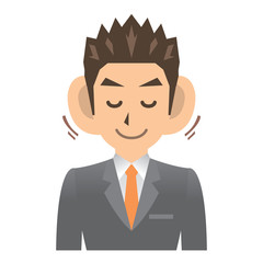 ビジネスマン B 表情3 聴く