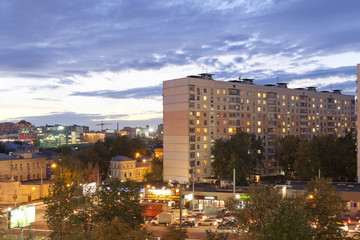 Night megapolis city landscape