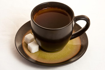 The cup of black coffee