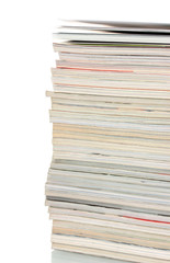 stack of magazines isolated on white