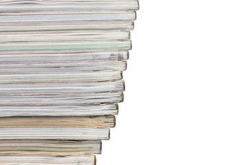 stack of magazines isolated on white