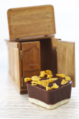 Schoko-Pralinen mit Orangen-Knusper-Flakes