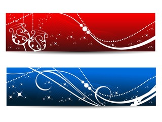 set of two artistic banners for new year