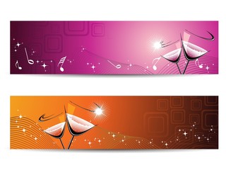 Set of two header for new year