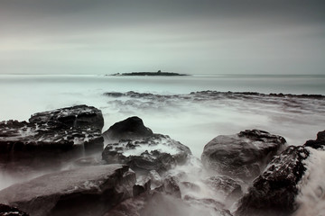 Fototapeta premium Atlantic storm over Crab Island, Ireland