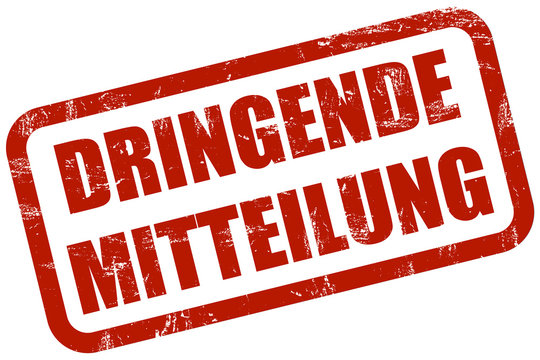 Grunge Stempel rot DRINGENDE MITTEILUNG
