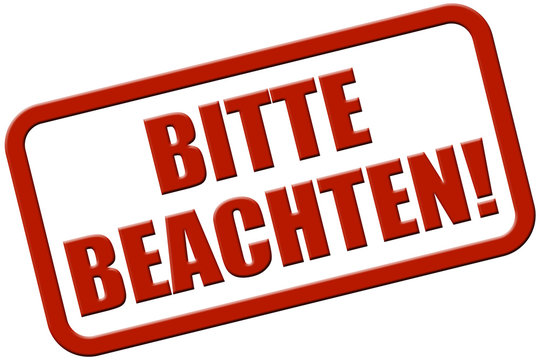 Stempel rot rel BITTE BEACHTEN!