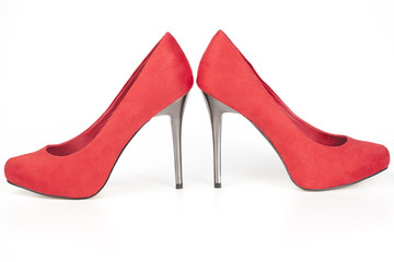 Red high heels isolated