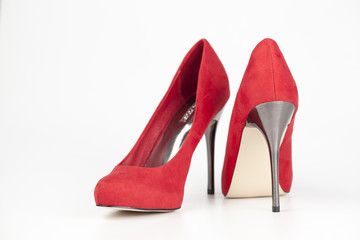 Red high heels isolated