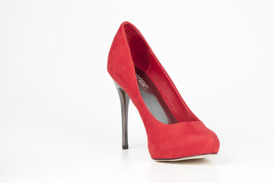 Red high heels isolated