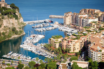 Port de Fontveille panorama. Monte Carlo.