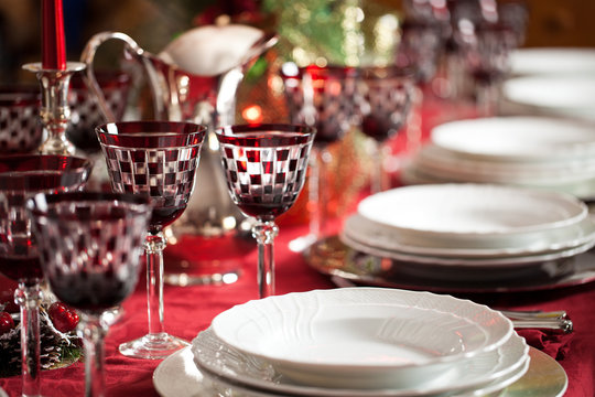 Red Table Setting