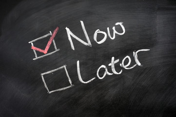 Obraz premium Now and Later Check Boxes