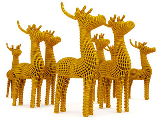 reindeer gold mesh figures © visart