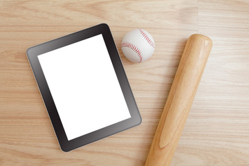 Baseball and tablet pc (blank touch panel monitor )
